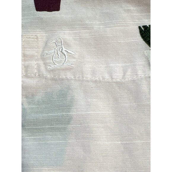 Men Original Penguin Pink Shirt Succulent Potted Plant Button Down Green Thumb - Picture 5 of 8